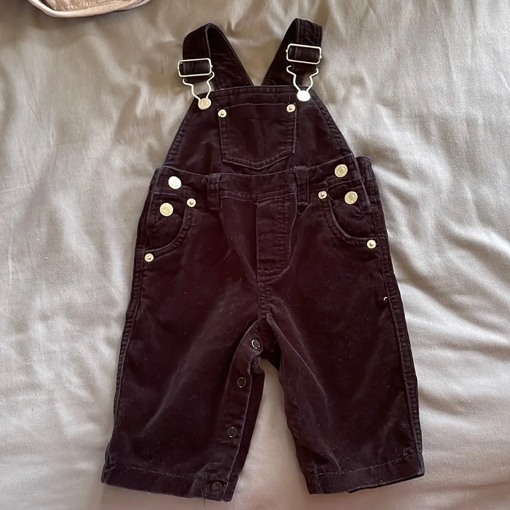 Cynthia Rowley Black Corduroy Kids Overalls